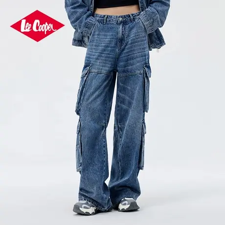 【孟子义同款】Lee Cooper/李库珀 工装裤女春夏直筒长裤牛仔裤商品大图