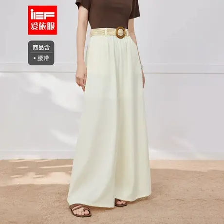 IEF/爱依服裤子2025夏季新款法式文艺知性通勤气质慵懒风阔腿裤商品大图