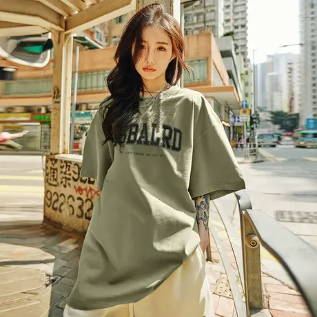 Nuthink字母短袖T恤美式复古潮牌重磅宽松大码凉感男女2025夏新图片