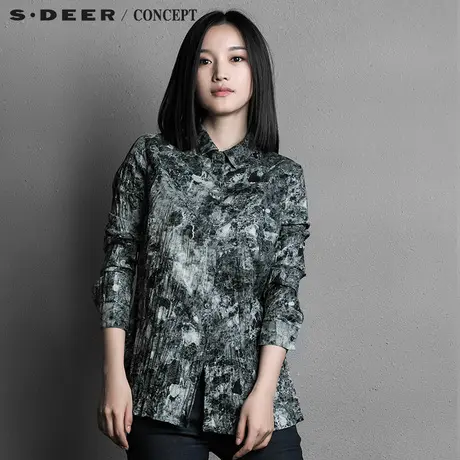 S·🧛DEER＼�ONCEPT【🧝新品】🧞圣迪奥斑驳中性石纹印花衬衫S15380593商品大图