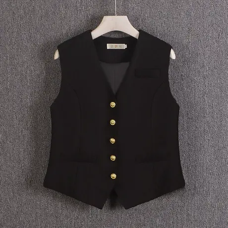 西装马甲女小背心春夏秋薄新款修身外搭坎肩短款无袖外穿V领马夹商品大图