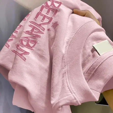 100%纯棉夏季白色大码短袖t恤女简约休闲宽松打底家居服ins上衣商品大图