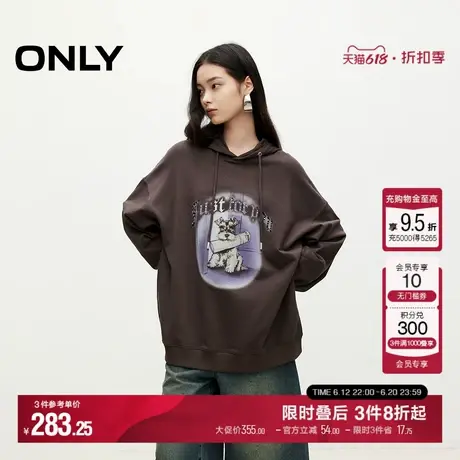 ONLY夏季休闲百搭美式复古长袖宽松连帽卫衣女|12439S032商品大图
