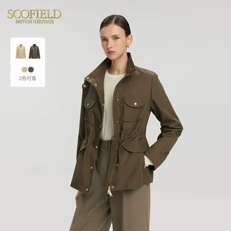 Scofield女装休闲廓形双拉链多功能口袋短风衣外套2025春季新品商品大图