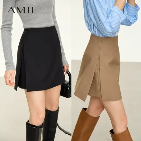 Amii休闲短裤女高腰裙裤2025夏季新款时尚通勤直筒裤西装A字裤裙商品大图