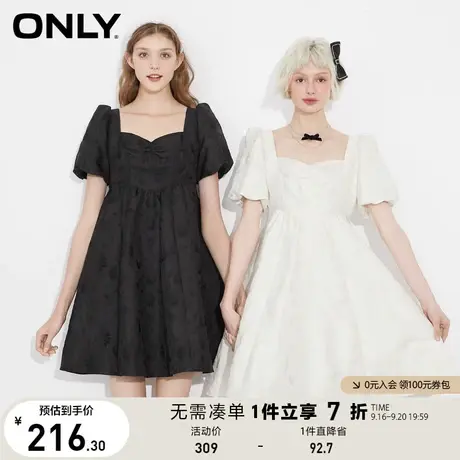 ONLY奥莱夏季收腰显瘦泡泡袖印花短款连衣裙女图片