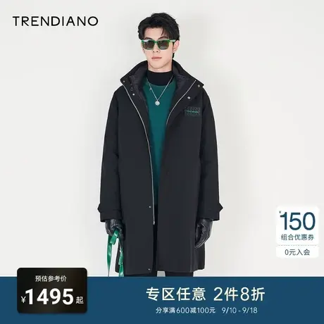 TRENDIANO官方男装冬季新款长款羽绒服外套男士图片