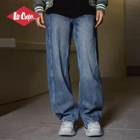 Lee Cooper牛仔裤女2025春季新款复古休闲宽松阔腿高腰显瘦长裤女图片
