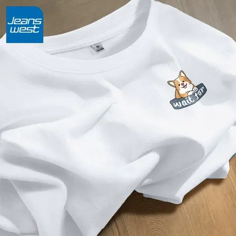 KV真维斯白色短袖t恤女2025新款夏宽松休闲好看纯棉韩版漂亮上衣图片