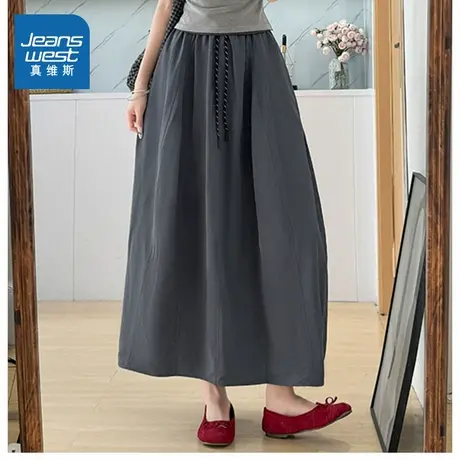 KC真维斯女装 2025秋季新款美式商务风简约大气时尚百搭女士长裙图片