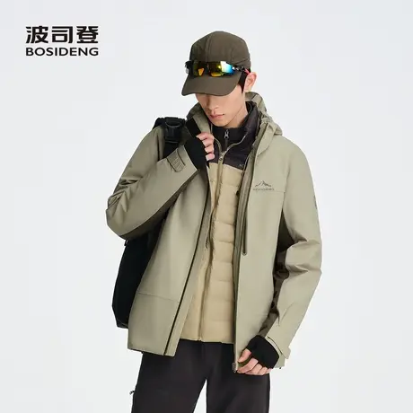 波司登2025秋季新款男三合一冲锋衣鹅绒服男女同款连帽短款时尚图片