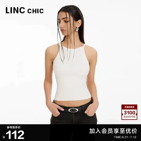 LINCCHIC金羽杰吊带挂脖上衣机能感针织吊带背心女内搭可外穿329Y商品大图