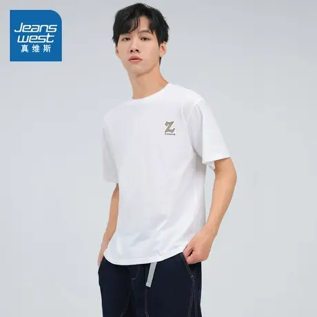 YD真维斯男女同款时尚百搭衣服2025春季新款 宽松男款短袖T恤上衣商品大图