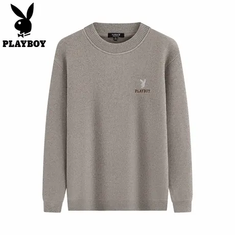 【柔软触感】花花公子百搭基础款针织衫男圆领宽松毛衣打底衫春季图片