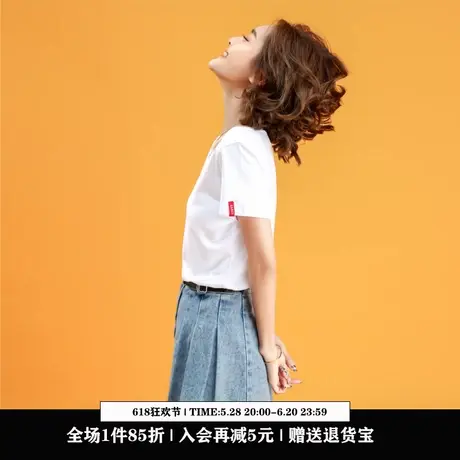Ohlyah设计师原创卡通品牌25新款修身短袖t恤正肩显瘦半袖上衣女图片