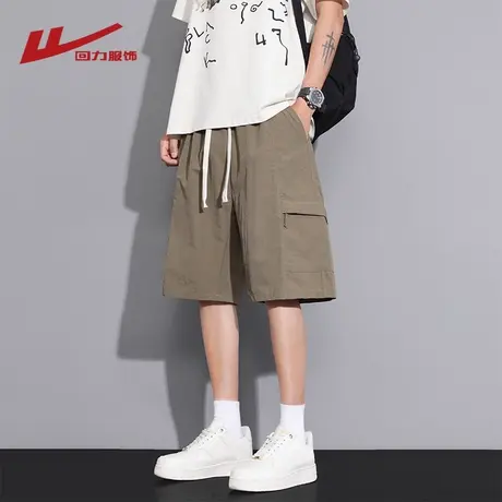 回力冰丝工装短裤男士夏季薄款2025新款宽松休闲速干运动五分裤子商品大图