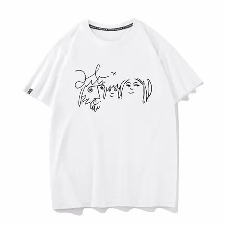 秀洛The Beatles John Lennon yoko 一家人自画像纯棉T恤商品大图