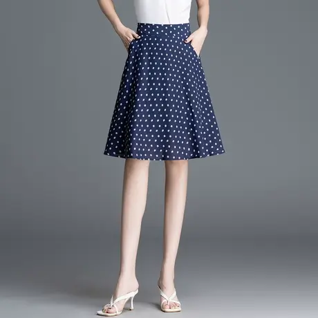 夏季短款碎花a字裙女2025新款高腰显瘦半身裙百搭洋气中裙伞裙子商品大图