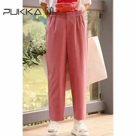 蒲PUKKA轻工装风休闲裤女夏季纯棉宽松九分萝卜裤子商品大图
