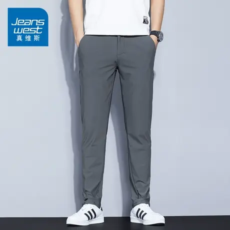 KZ真维斯夏季薄款冰丝透气休闲裤男士上班工作西裤西装男裤子夏天图片