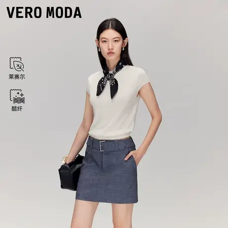Vero Moda针织衫2025秋季新款含莱赛尔醋纤可拆丝巾上衣325345004图片