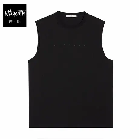 伟臣男士夏季圆领汗背心肥佬加肥加大宽松运动弹力坎肩无袖T恤图片