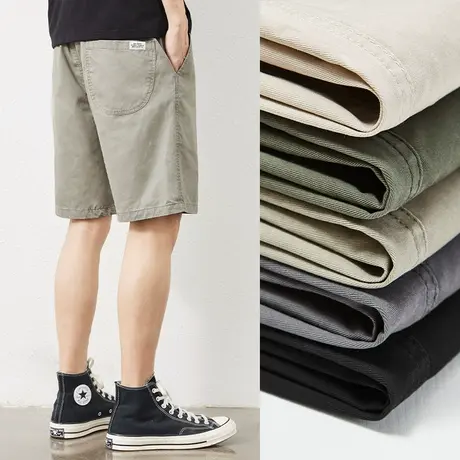 hansca工装短裤男夏季薄款外穿休闲五分裤男士纯棉宽松运动中裤男商品大图