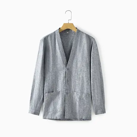 亚麻西装外套男2025春季新款男士纯色休闲单西棉麻西服衬衫宽松潮商品大图
