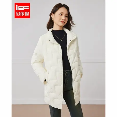 IEF/爱依服2024冬季新款韩版简约成熟通勤气质保暖棉衣中长款外套商品大图