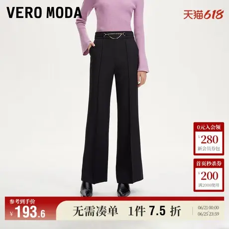Vero Moda奥莱休闲裤女秋冬新款腰头装饰高腰喇叭西装裤子流行商品大图