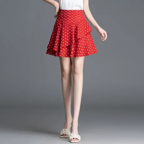 不规则蓬蓬碎花短裙女夏季2025新款高腰a字显瘦蛋糕裙百搭半身裙商品大图