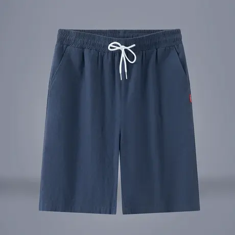 夏季裤子新款男士休闲短裤宽松薄款松紧腰大码纯棉工装水洗五分裤图片