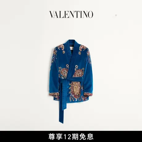 [礼物][12期免息]华伦天奴VALENTINO男士亮片刺绣天鹅绒夹克图片