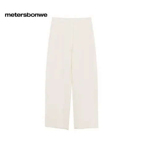 美特斯邦威休闲卫裤男款2025秋季新款宽松简约针织阔腿抽绳弯刀裤商品大图