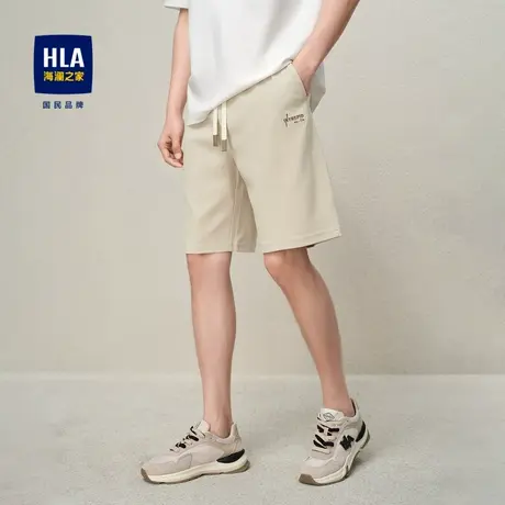 HLA/海澜之家抽绳系带休闲中裤25夏季新时尚运动风舒适有型短裤男图片