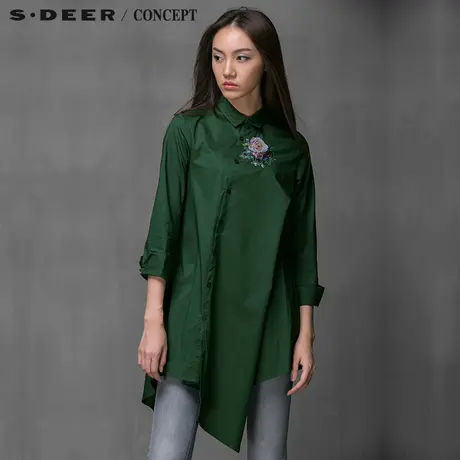 S·DEER＼CONCEPT【上新】圣迪奥正品印花斜襟宽松衬衫5180575图片