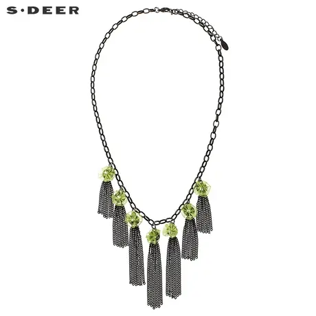 sdeer圣迪奥2018冬装优雅花饰点缀流苏吊坠项链S17484314图片