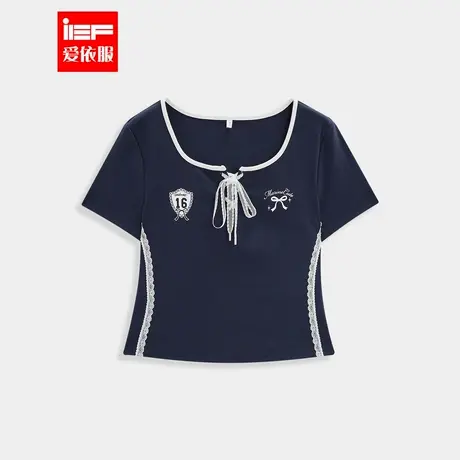IEF/爱依服T恤2025夏季新款美式甜酷休闲运动气质修身百搭上衣女商品大图