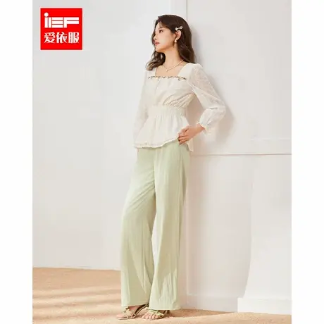IEF/爱依服2025夏季新款韩版简约休闲慵懒风通勤百搭气质感阔腿裤图片