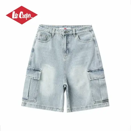 Lee Cooper/李库珀 潮流复古工装五分裤女夏季宽松阔腿牛仔中裤商品大图