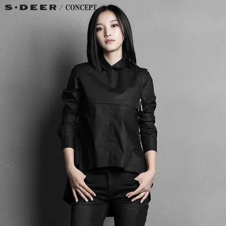S·DEER＼CONCEPT【新品】圣迪奥女装纯色设计感搭片衬衫5380504图片