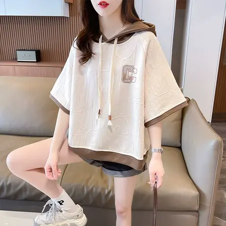 设计感小众短袖t恤女夏季韩版宽松大码女装减龄百搭学生半袖上衣商品大图