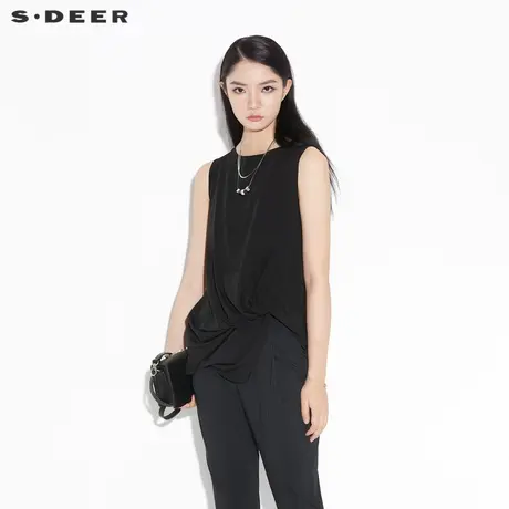 sdeer圣迪奥新品不规则无袖T恤S20280308图片