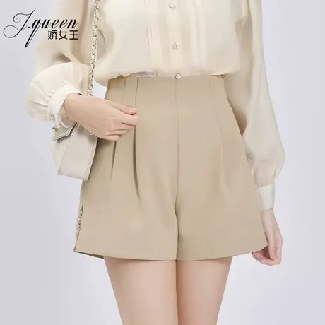 高腰短裤女2024夏季新款休闲百搭宽松显瘦阔腿裤小个子a字花苞裤图片