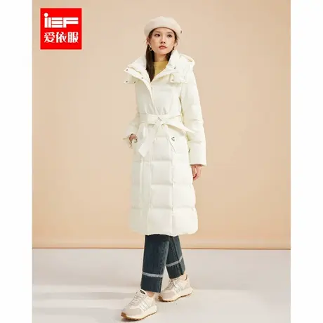 IEF/爱依服2024冬季新款韩版简约通勤气质白鸭绒保暖羽绒长外套商品大图