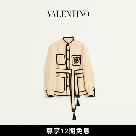 [12期免息]华伦天奴VALENTINO男士 VG 刺绣真丝和黄麻帆布夹克图片