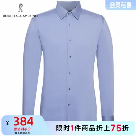 ROBERTA诺贝达春季新品男装长袖衬衫休闲时尚正装纯色衬衣男商品大图