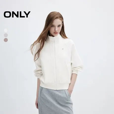ONLY夏季莫代尔立领螺纹插肩开衫长袖卫衣女|12439R022商品大图