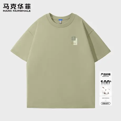 马克华菲纯棉短袖T恤男夏季2025新款休闲圆领上衣宽松半袖体恤薄X商品大图