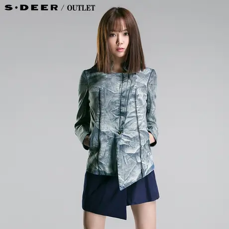 【新品】sdeer圣迪奥专柜正品女装欧美风拼接牛仔外套4182244图片
